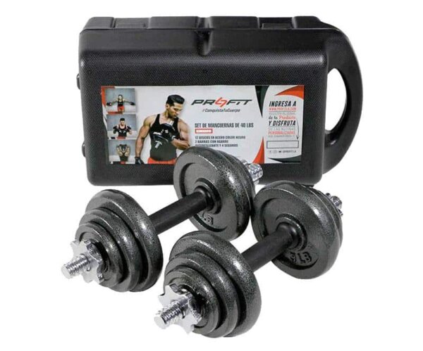 Set De Mancuernas En Acero De 40 Lbs