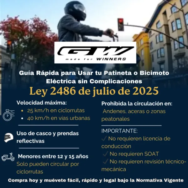 Bicicleta Electrica 400W E-Blitz Gw
